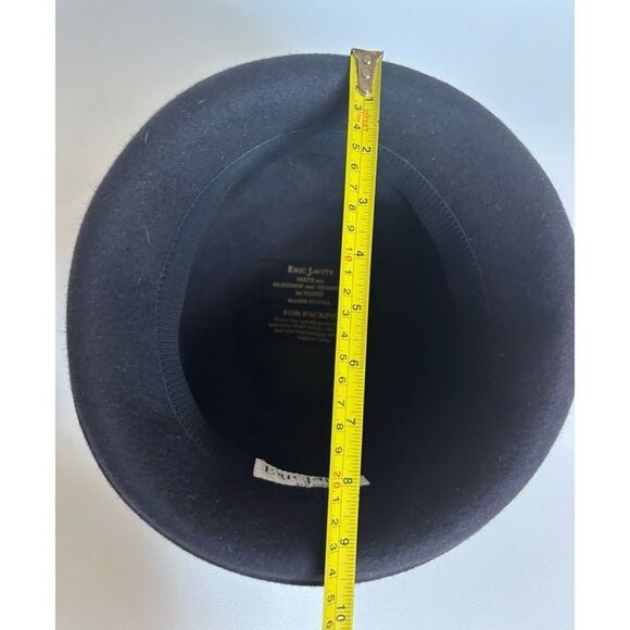 Vintage Eric Javits VELOUR SQUISHEE Hat in Soft Black Regular Adult Size main image 9